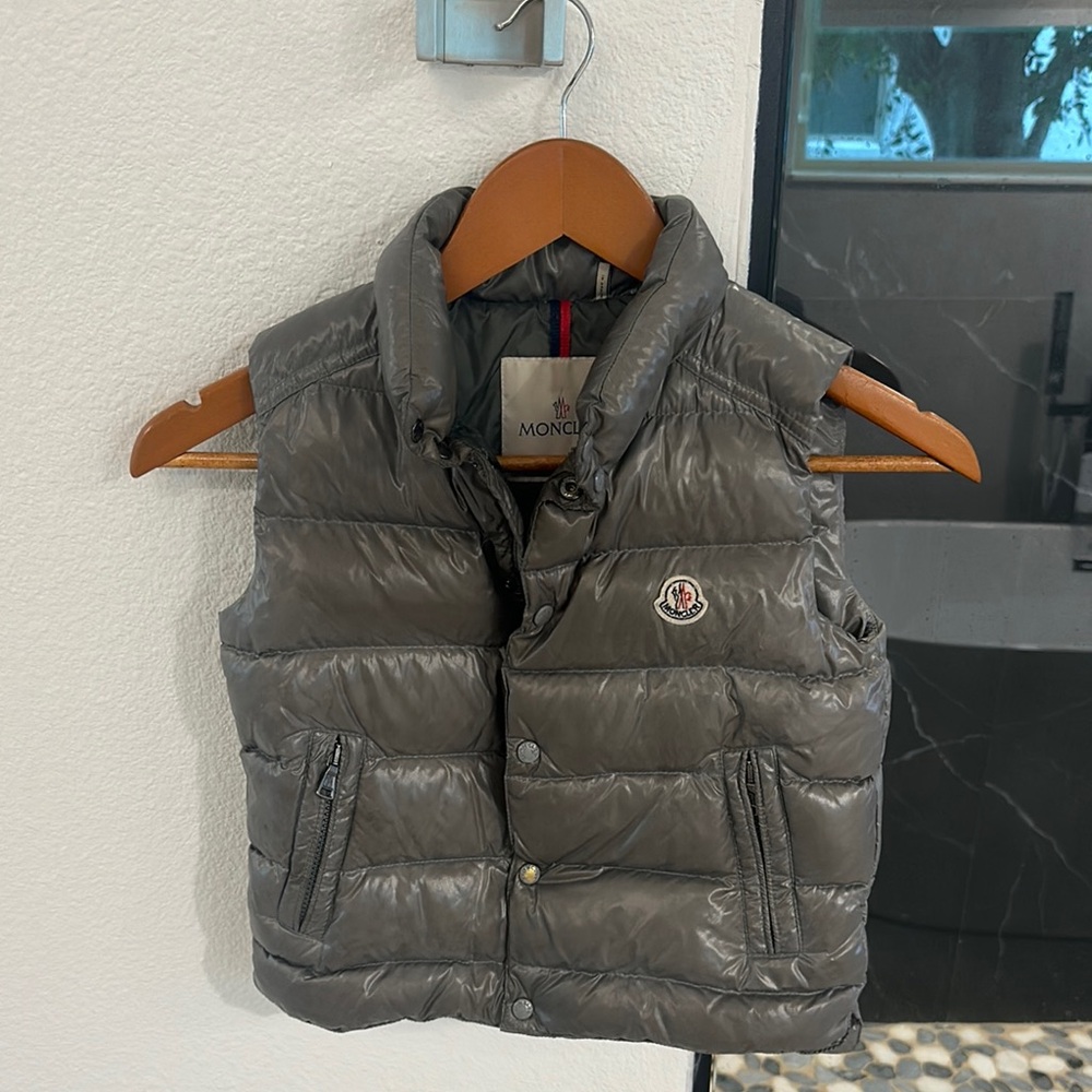 Moncler Metallic Gray Puffer Vest